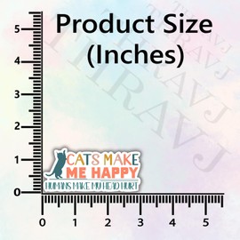 (3Pcs) Cats Make Me Happy Humans Make My Head Hurt Sticker, Funny Quotes Vinyl Stickers Decorate for Water Bottles, Books, Laptops, Phones, Tumblers, Size 1.3 x 3 Inch