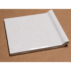 Romany Spartan Vtg 1 1970s Romany Ceramic Cove Edge Tile - 4 1/4" White Gold Flake Glossy NEW