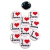10 Pack - I "Heart" Love Jesus Pinback Buttons -