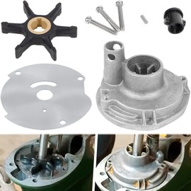 Upgrade Water Pump Impeller Kit 0382468 382468 Fits for Johnson Evinrude BRP OMC 10 15 18 20 25 HP Housing, Replacement for OEM Part Number 777806 18-3377 46-13179