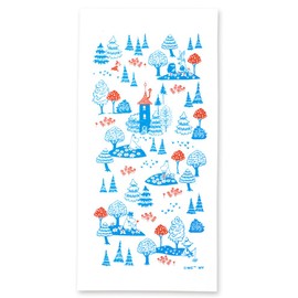 Jikan Style Moomin Nordic Kitchen Cloth, Kitchen Supplies, Dish Cloth, Moomin House, Blue, Approx. 13.0 x 27.6 inches (33 x 70 cm), 06100 (Moomin House)
