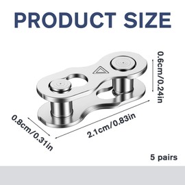 5 Pairs Chain Master Link Reusable Steel Bike Missing Link Removable Chain Replacement Repair Accessories for Bicycles, Mountain Bikes(6 7 8 Speed)