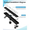 HTOH Black Shower Drain, 24 Inch Linear Shower Drain with