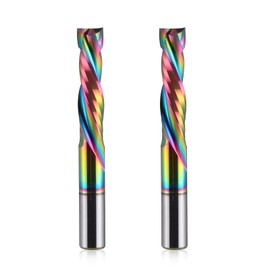 HOZLY Woodwork Milling Cutter ,DLC Coating ,UP & Down Cut 2 Flutes Spiral Carbide Milling Tool CNC Router Compression Wood End Mill Cutter Bits,6mm Shank ,6mm Cutting Dia ,25mm CEL Pack of 2