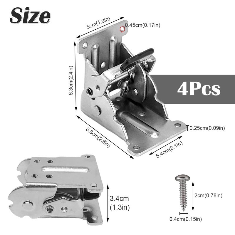 DUOCIYUAN Folding Hinge with Locking 4 Pieces Table Legs Foldable