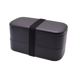Mitani C17602 Yamanaka Lacquerware, Yamanaka Lacquerware, Bento Box, 2 Tiers, Antibacterial, Approx. 33.8 fl oz (1000 ml), ZEIT Black, Black, Made in Japan