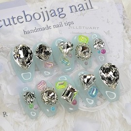 Clear Su Handmade Nail Tips - Almond M / 클리어 스와 수제네일팁 - 아몬드M