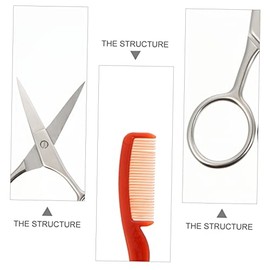 1 Set Beard Grooming Stainless Steel Beard Scissors Nose Hair Trimmer and Storage Pouch for Safe Trimming Grooming Mens Facial Hair