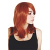 Prettyland Kupfer-Rot Orange Mittellange Glatte Perücke Gestuft leicht gewellt Nami