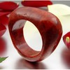 Ring made of coral foam coral red solid smooth coral