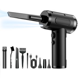 LIHAN Compressed Air Duster, Electric Air Blower Cleaner with LED Light for Computer, Keyboard, Home, Car, Office, Rechargeable Portable and Cordless Handheld Mini Blower for Inflatable Bed Ball