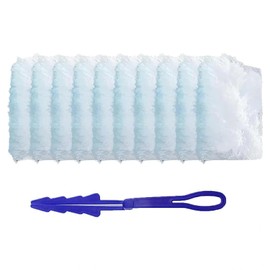 Aczyqws 10 Flash Duster Magnet with 1 Extender Handle, Dust Magnet Flash Dusters Refills, Fluffy Duster for Cleaning, Trap And Lock Away Dust, Dirt And Hair In No Time