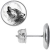 Body Candy Stainless Steel Howling Wolf Stud Earrings