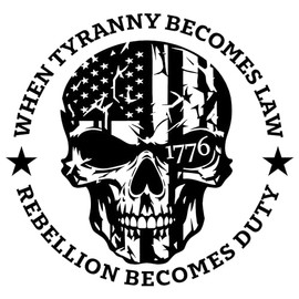 1776 Skull Decal for Trucks, Cars, When Tyranny Becomes Law, Rebellion Becomes Duty, Decal, America Decal, Patriotic Decal