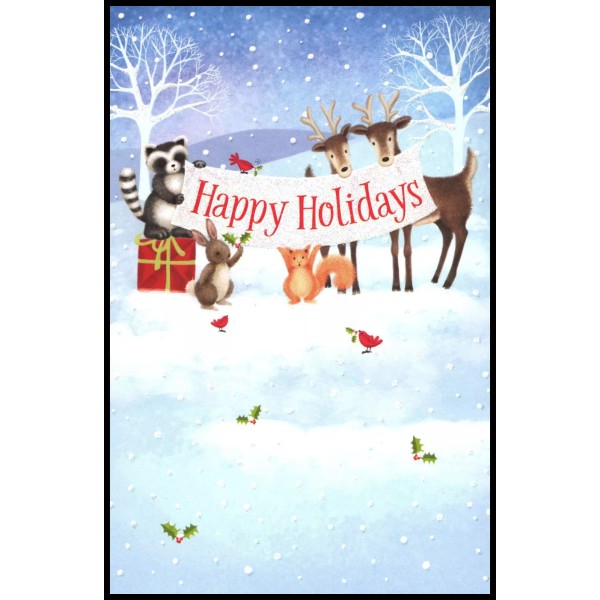 Greeting Card - Bird Deer Rabbit Raccoon Squirrel - Christmas
