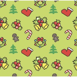 Pixel Video Gamer Christmas Wrapping Paper for Kids - 30 x 20 Inch (3 Sheets)