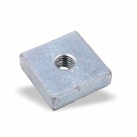 Slot Nut | Threaded Plate 20 x 20 x 6 mm M6 Thread Centre | Galvanised Steel (Pack of 10)