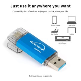 AVOMOCO USB 3.1 512GB Type C Dual High Speed Photo Backup Stick for Cell Phones with USB C Port,Tablet,Photo Memory Drive for Galaxy,LG,Google,Moto..