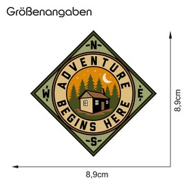 Finest Folia Nature Sticker Outdoor Adventure Hiking Mountaineering Camping Sticker for Guitar Laptop Car Bicycle Water Bottle Weatherproof R181 (03 Adventure Begins Here)