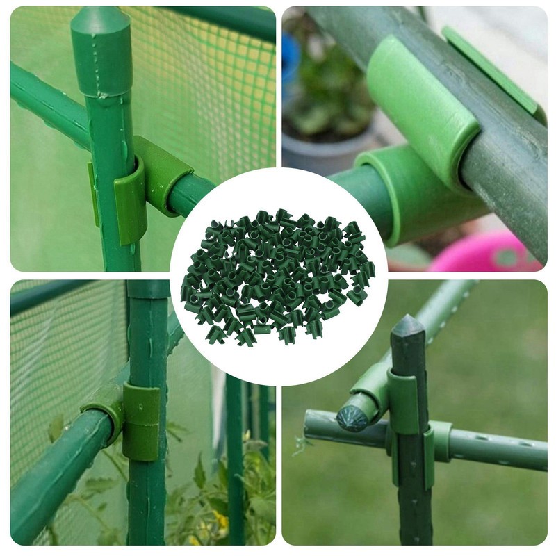 100Pcs Gardening Fixed Cross Clip Plastic Plant Buckle Clamp Clip