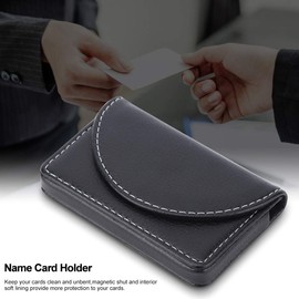 Acouto Soup Spoon Card Case, Portable Leather Business Card Case Wallet Credit Card Holder for Men and Women (#1)