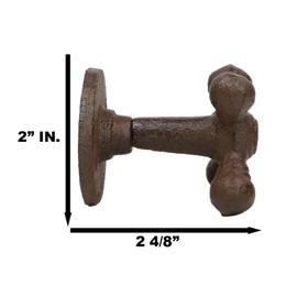 Ebros Gift Pack Of 2 Cast Iron Vintage Rustic Old Fashioned Traditional Farmhouse Cross Handle Sink Faucet Wall Hooks For Coats Jackets Leashes Keys Organizer