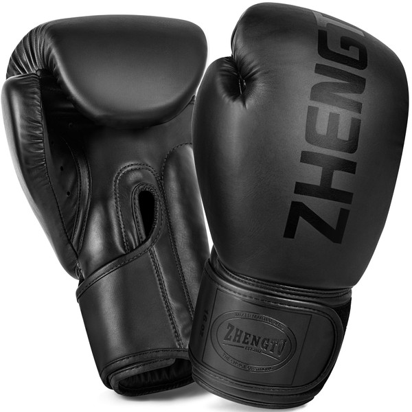 ZTTY Boxing Gloves, Endorsed by CFFC/DEEP Flyweight Champion Makoto Shinryu, Polyurethane, Breathable, Kickboxing, Training, MMA, Heavy Bag, Karate Mitts, Stress Relief, Exercise, Children, Unisex