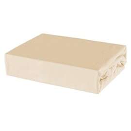 Soft Dream Fitted Sheet 80 x 180 cm - Premium Quality - 100% Combed Cotton Jersey - Fitted Sheet for Cot Junior Bed - OekoTex Certified - Made in EU - Sand