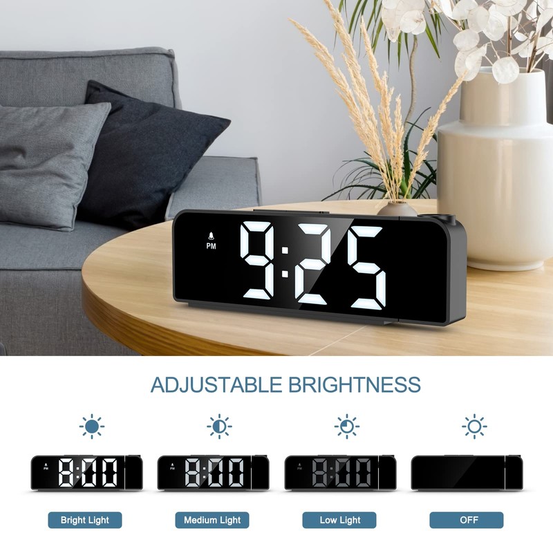 Ankilo 180° Projection Alarm Clock, Newest Alarm Clock Bedside with