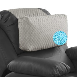 HOMBYS Cooling Headrest Neck Pillow for Recliner with Adjustable Shredded Gel Memory Foam Filling, Extra Large & Non-Slip Neck Pillow for Recliner, Sofa, Office Chair, Car, Gaming, Brown