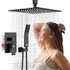 SunCleanse Rainfall Shower Faucet Set Matte Black Shower Combo Set