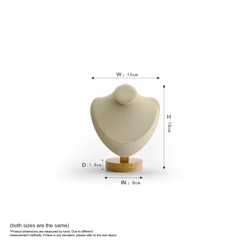 Oirlv Solid Wooden Necklace Display Bust Premium Necklace Display Stand