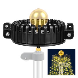 Christmas Tree Flag Pole Mega Topper Light Hook, Flag Pole Christmas Tree Light Kit, Christmas Tree Flag Pole Topper Flagpole Lights Decoration for Xmas Outdoor Decoration Patio Yard