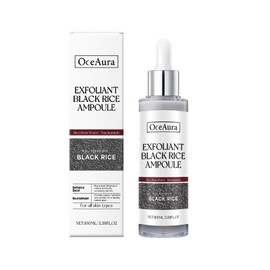 Black and White Rice Exfoliant, Premium Rice Ampoule Exfoliating Solution Face and Body Peeling Moisturizing for All Skin.(1Pcs Black)