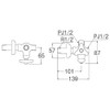 SANEI V2220LAD-X2-13 D-Type Branch Stop Faucet Body, Common Type, Angle