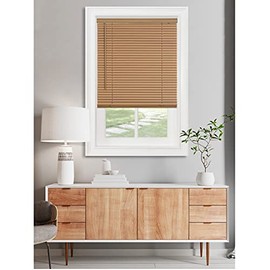 39 x 64 in. Cordless GII Morningstar 1 in. Light Filtering Mini Blind, Woodtone