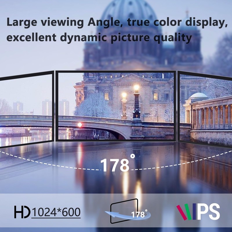 GeeekPi 10.1 Inch LCD Screen for Raspberry Pi, 1024x600 IPS