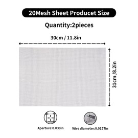 2PACK T304Stainless Steel Mesh Sheet, 8.2” x 11.8” (210mm x 300mm) - Durable Metal Screen for Small Vent Covers, Rodent & Pest Control, Manhole Covers, Gutter Guards (0.0354” Hole, 0.0157” Wire)