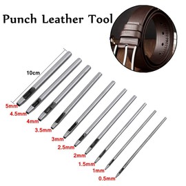 Perforadora Cuero 0.5-5 mm, Herramienta de Cuero Perforada Hueca, Hecho de Acero Sólido, para Usar en Artesanías de Cuero, Bolsos, Lonas, Cinturones, Chaqueta