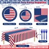 QZYL 122 PCS 4th of July Decorations, Patriotic Plates and