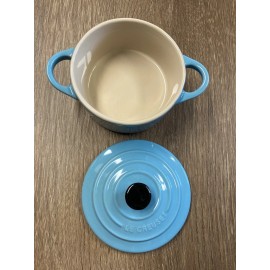 Le Creuset "Turquoise" 8 Oz Mini Round Cocotte LE CREUSET Petite Dutch Oven with Lid Teal