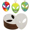 30Pcs Unfinished Alien Wooden Slices for DIY Craft, Alien Head