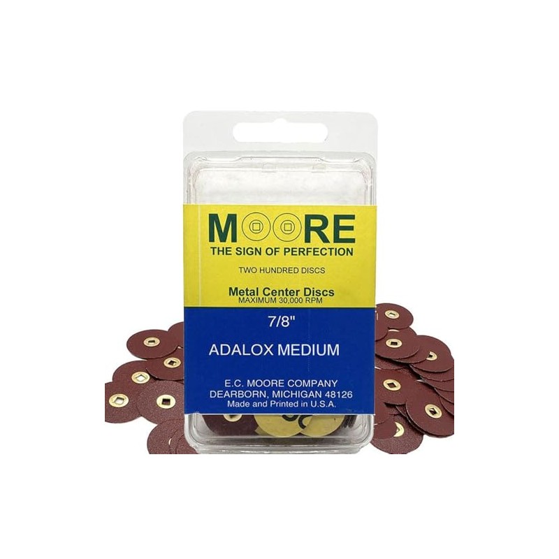 E C Moore's Adalox Medium Grit 7/8" Sanding Disc Snap