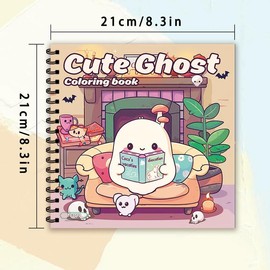 Cartoon Ghost Pattern Coloring Book, 1 Count Spiral Bound Coloring Book, Diy Painting Supplies for Adults without Colored Pen