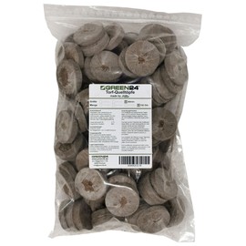 Green24 Pack of 100 Jiffy original source tablets peat spring pots, 44 mm, sowing soil, peat tablet with instructions.