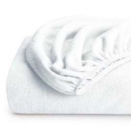 Bare Home Super Soft Fleece Fitted Sheet - Twin Size - Extra Plush Polar Fleece, No-Pilling - Deep Pocket - All Season Cozy Warmth (Twin, White)