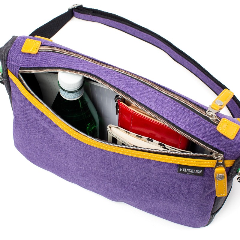 Mustache JEV-4000 Evangelion Collaboration Shoulder Bag, Heathered Polyester, Synthetic Leather,