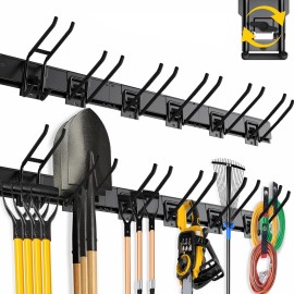 Garage Tool Organizer Storage Wall Mount with Adjustable Swivel Buttons for Yard