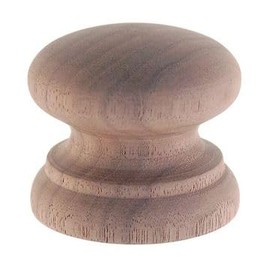 VAN DYKE'S RESTORERS Colonial Revival Durable Wooden Walnut Knob for Doors and Cabinets - Without Rings, 2"