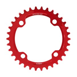 Elprico Moutain Bicycle Chain Set, 32/34/36/38T BCD 104 Mountain Bike Steel Single Crank Chainring Repair Parts (34T-Red)